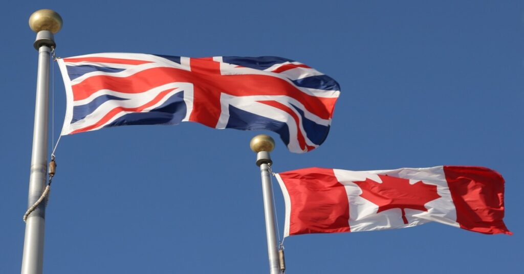 UK and Canada flags