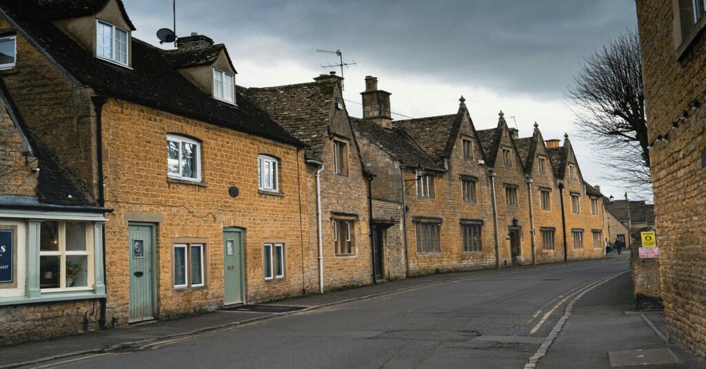 UK residential street for new arrivals looking for housing